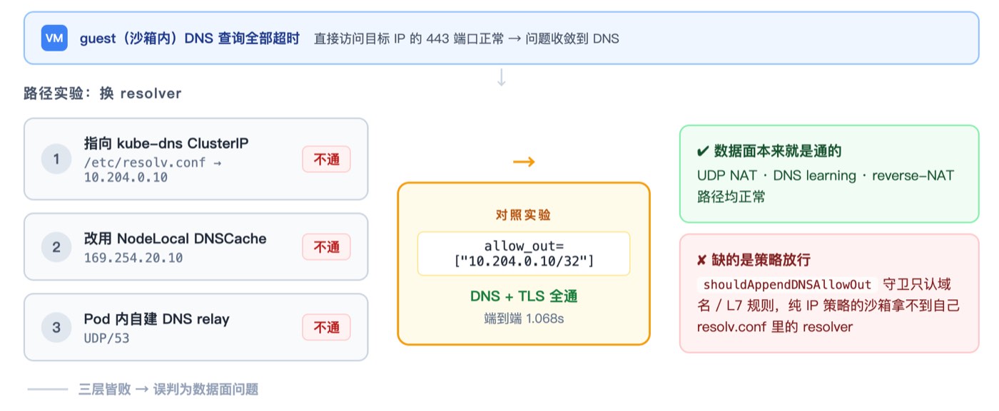 Guest DNS diagnosis approach